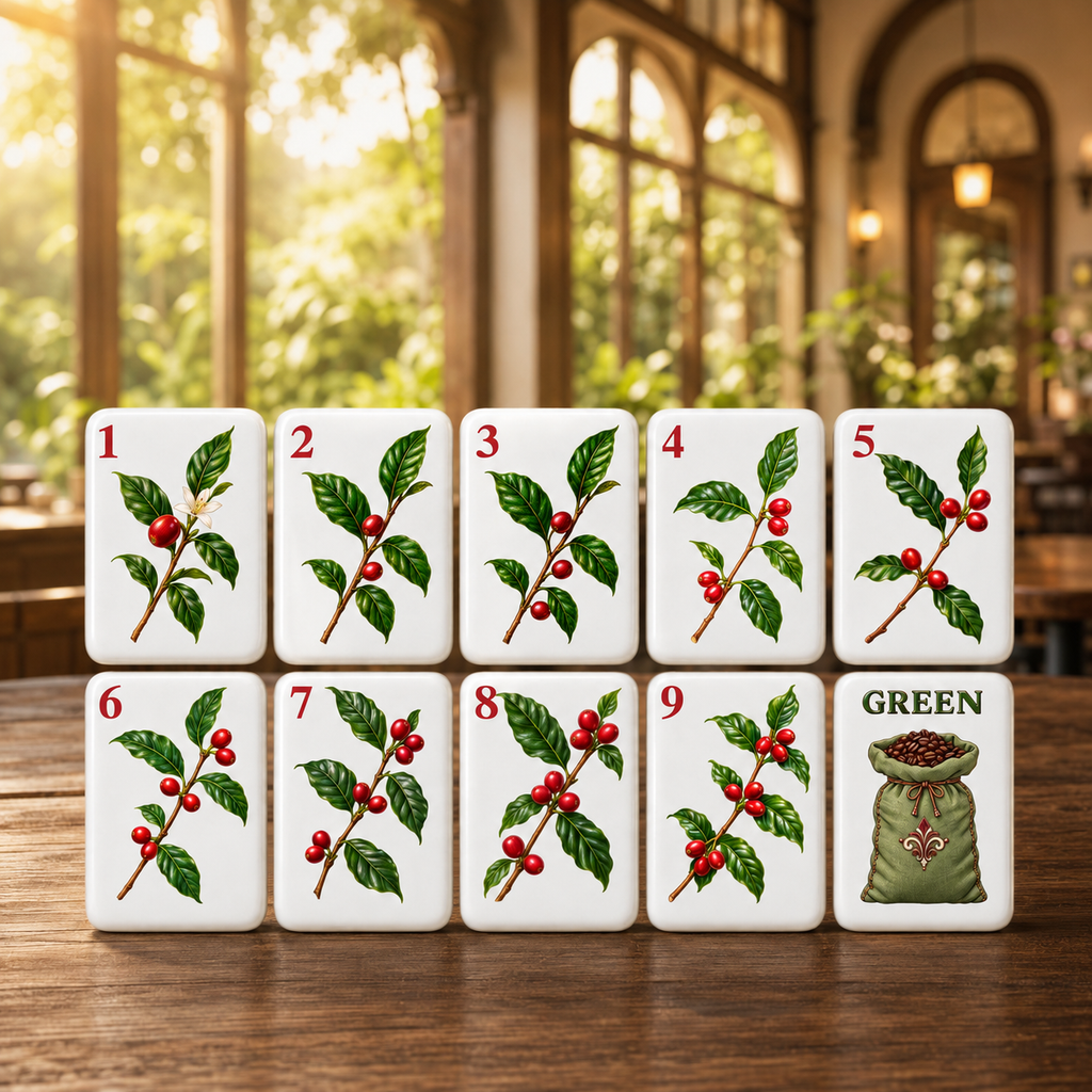 Coffeehouse Collection – 160-Tile American Mahjong Set | Coffee Lover Mahjong| Uv Printed Mahjong