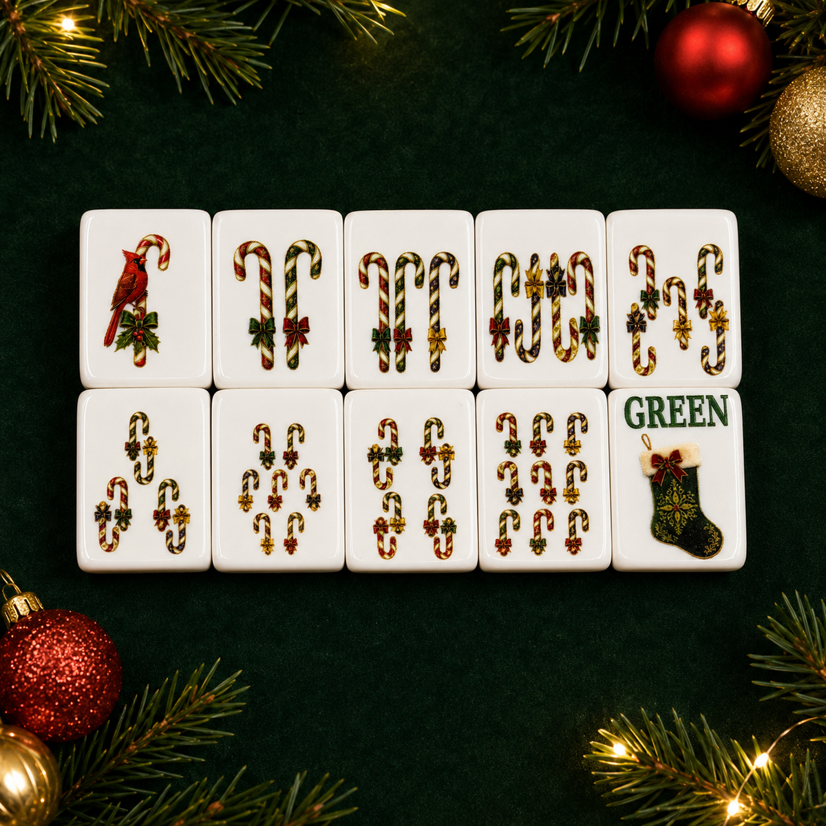 Christmas American Mahjong Set – 160 Tiles UV Printed Mahjong