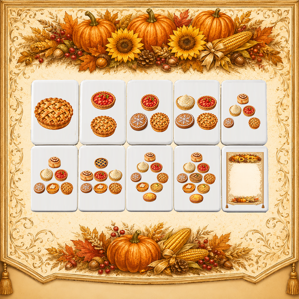 Thanksgiving Harvest American Mahjong Set – 160 Tiles,UV Printed Mahjong