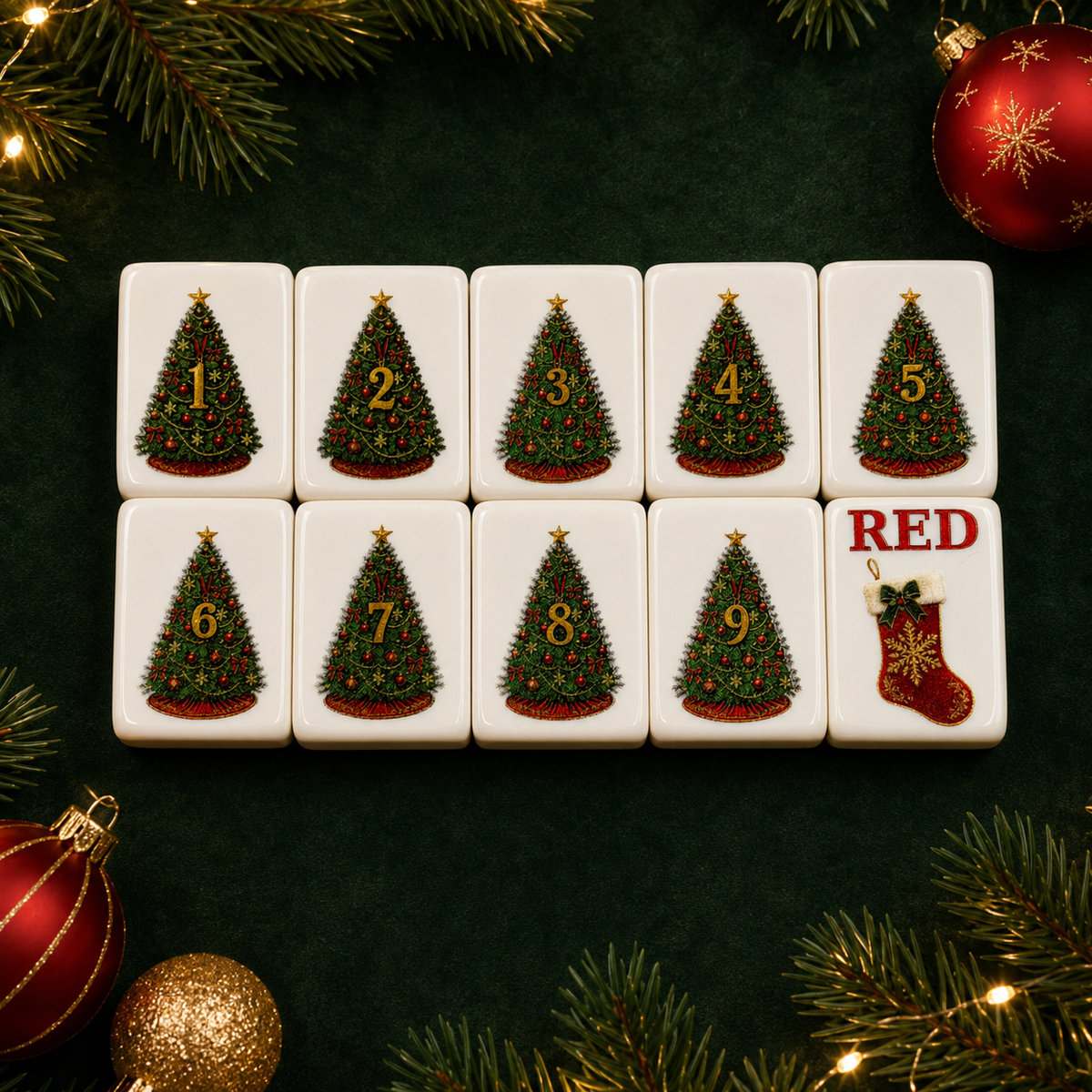 Christmas American Mahjong Set – 160 Tiles UV Printed Mahjong