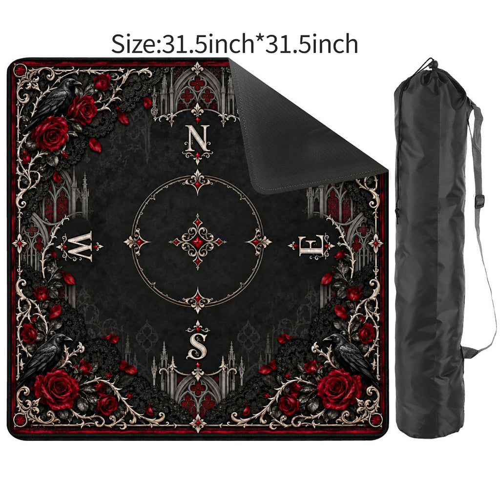 Gothic Rose American Mahjong Set-Dark Romance & Cathedral design, Pearl White Acrylic Mahjong Tiles with Jokers & Flowers