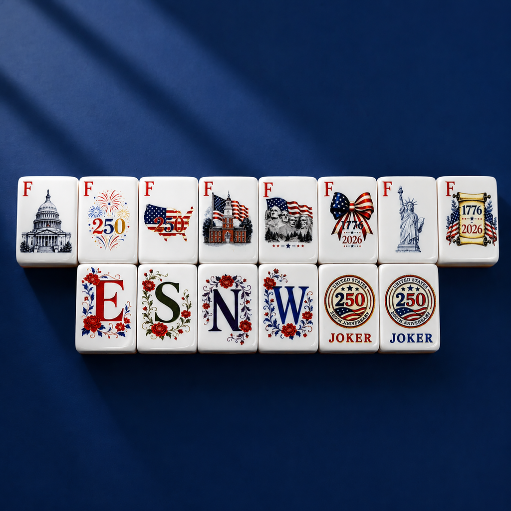 America 250th Anniversary American Mahjong Set – 1776–2026 Independence Day Edition