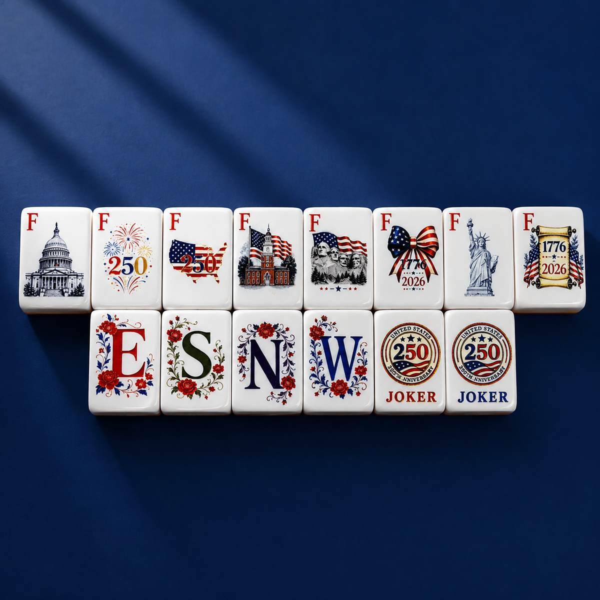 America 250th Anniversary American Mahjong Set – 1776–2026 Independence Day Edition