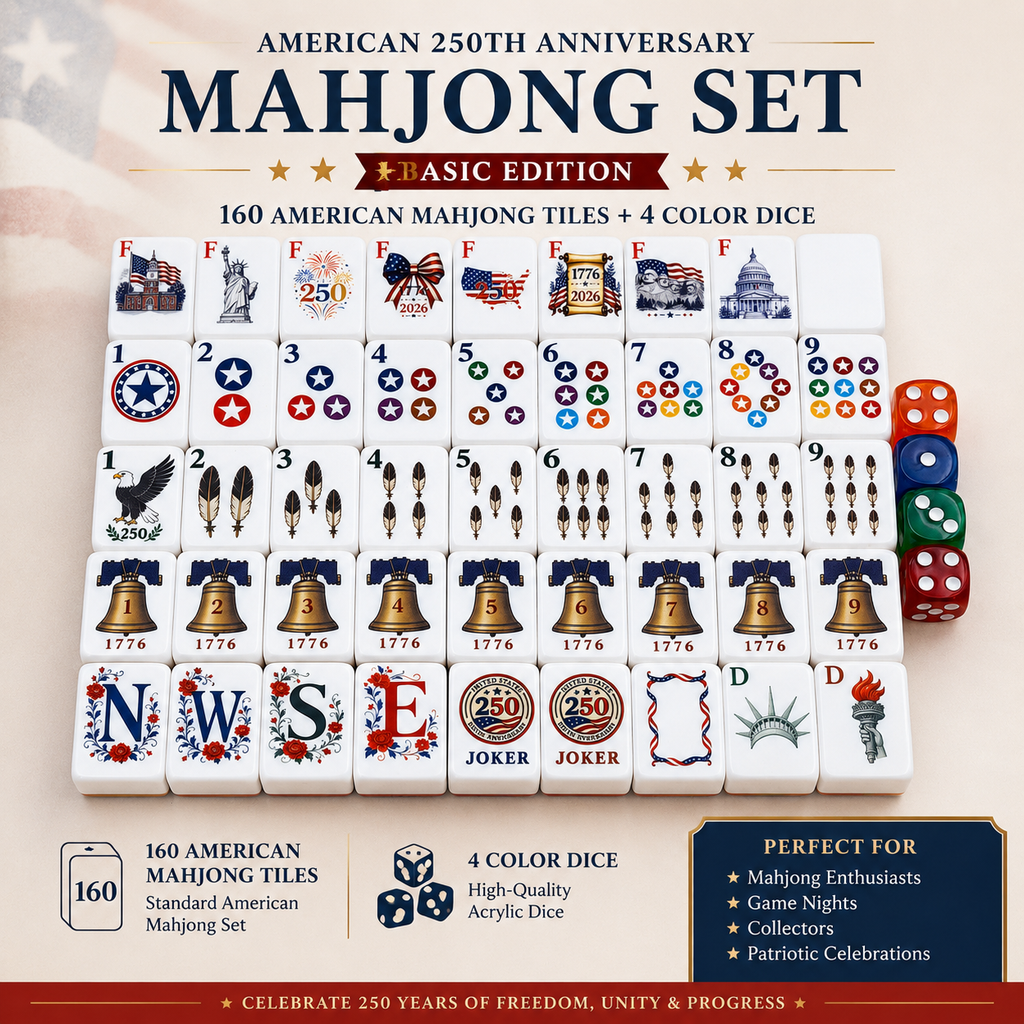 America 250th Anniversary American Mahjong Set – 1776–2026 Independence Day Edition