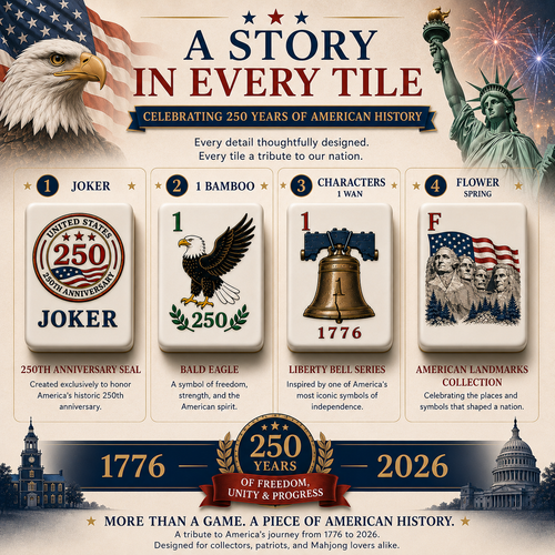 America 250th Anniversary American Mahjong Set – 1776–2026 Independence Day Edition