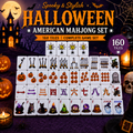 Halloween-Themed American Mahjong Tile Set 160-Piece UV Printed Mahjong