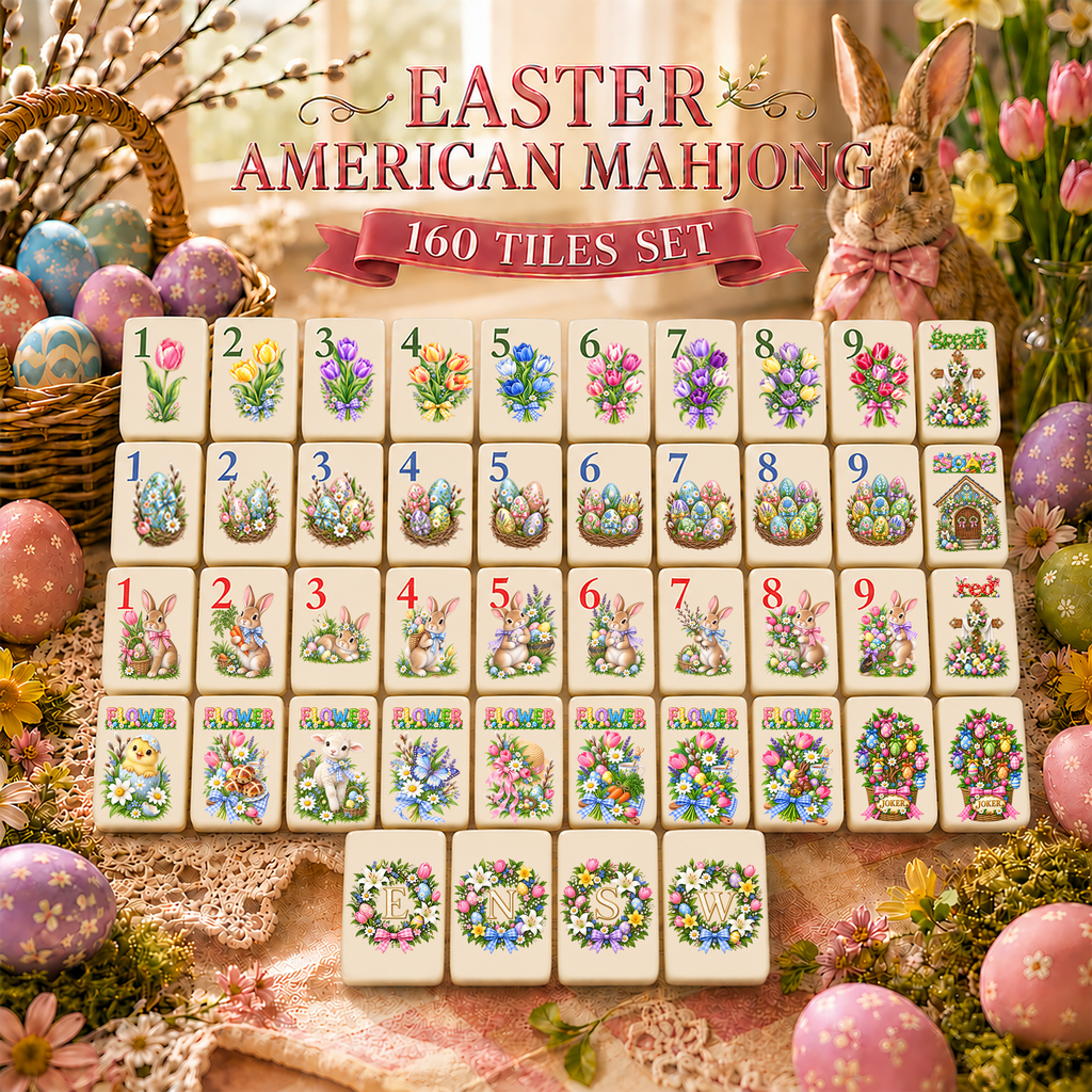 Coffeehouse Collection – 160-Tile American Mahjong Set | Coffee Lover Mahjong  |UV Printed Mahjong